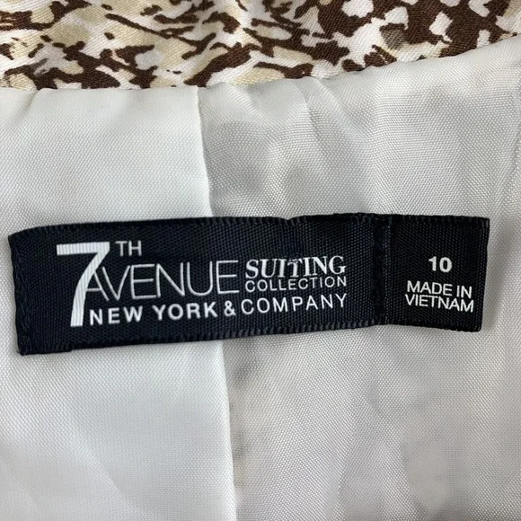 7TH Avenue Womens Jacket Blazer Career Snake Skin Print Neutral Women's Sz 10 - Picture 10 of 10